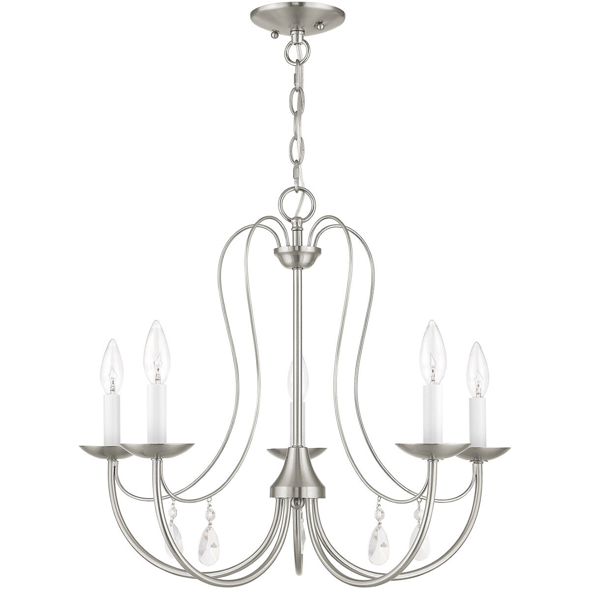Mirabella 5 Light 24 inch Brushed Nickel Chandelier Ceiling Light