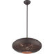 Charlton 3 Light 20 inch Bronze with Antique Brass Accents Pendant Ceiling Light