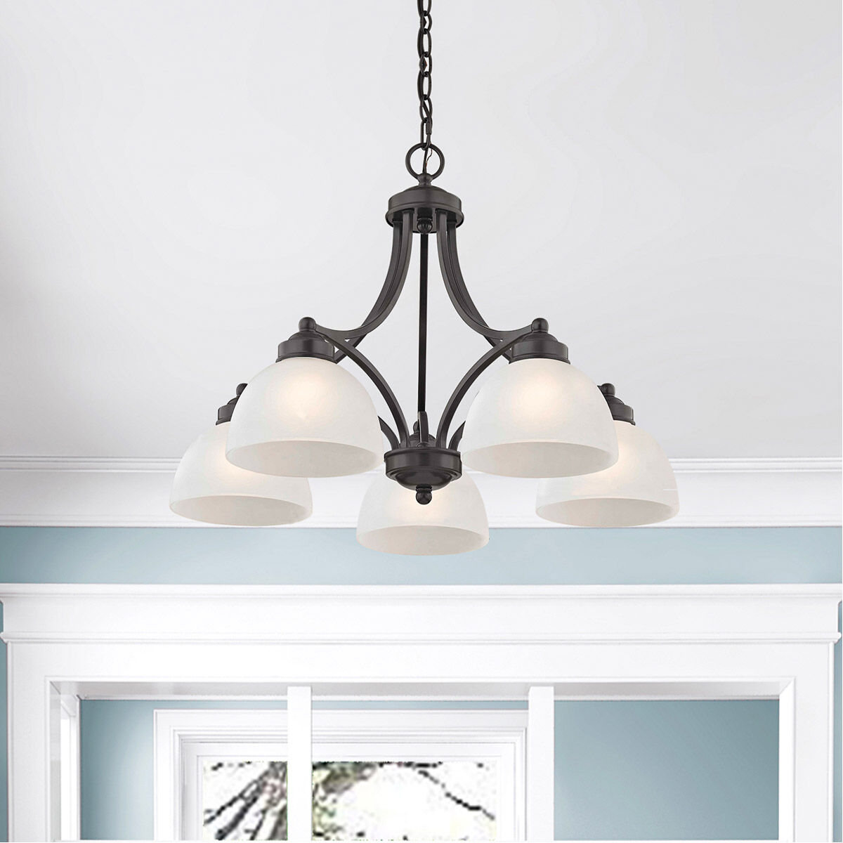 Somerset 5 Light 25 inch English Bronze Dinette Chandelier Ceiling Light