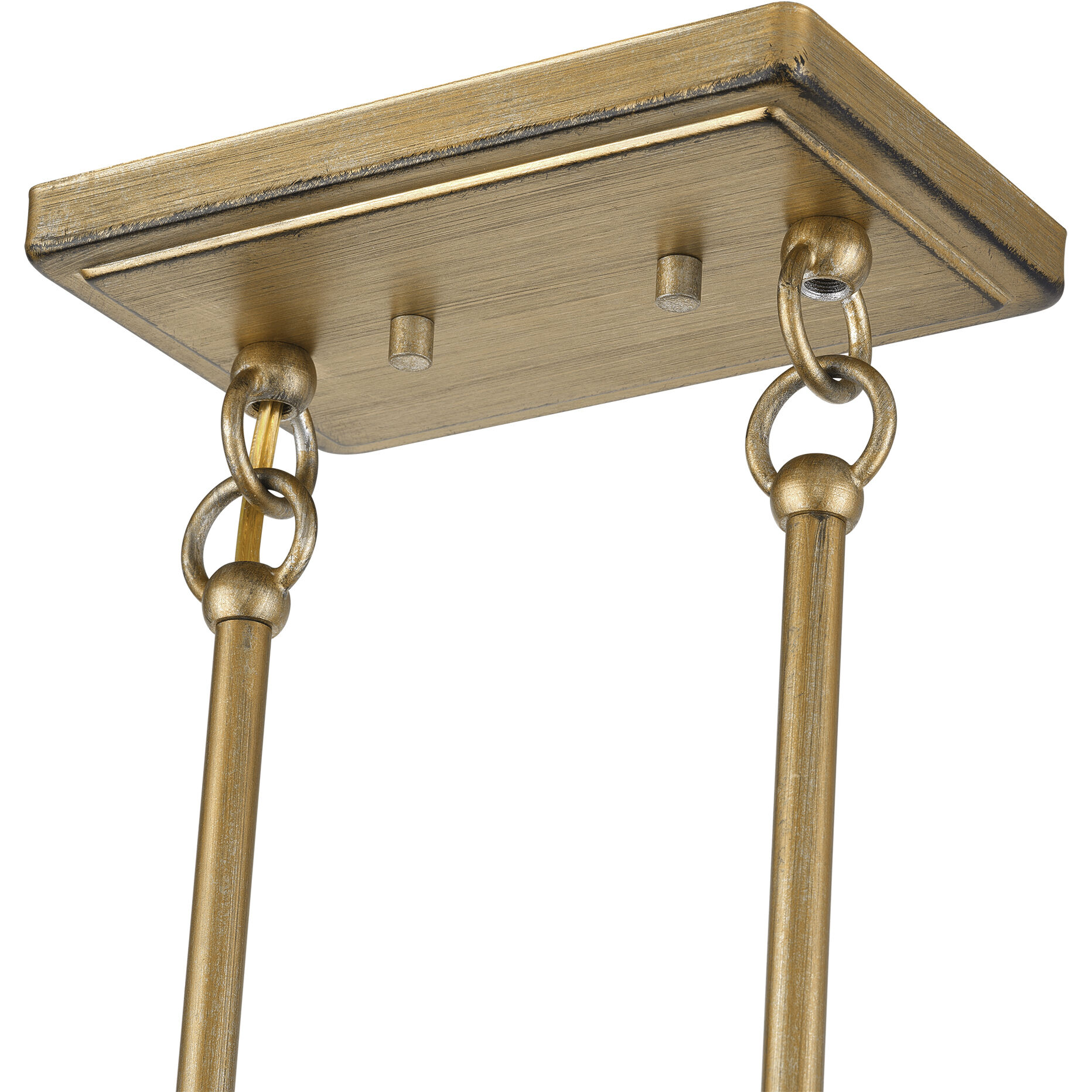 Weavington 3 Light 30 inch Antique Gold Leaf Linear Chandelier Ceiling Light, Medium