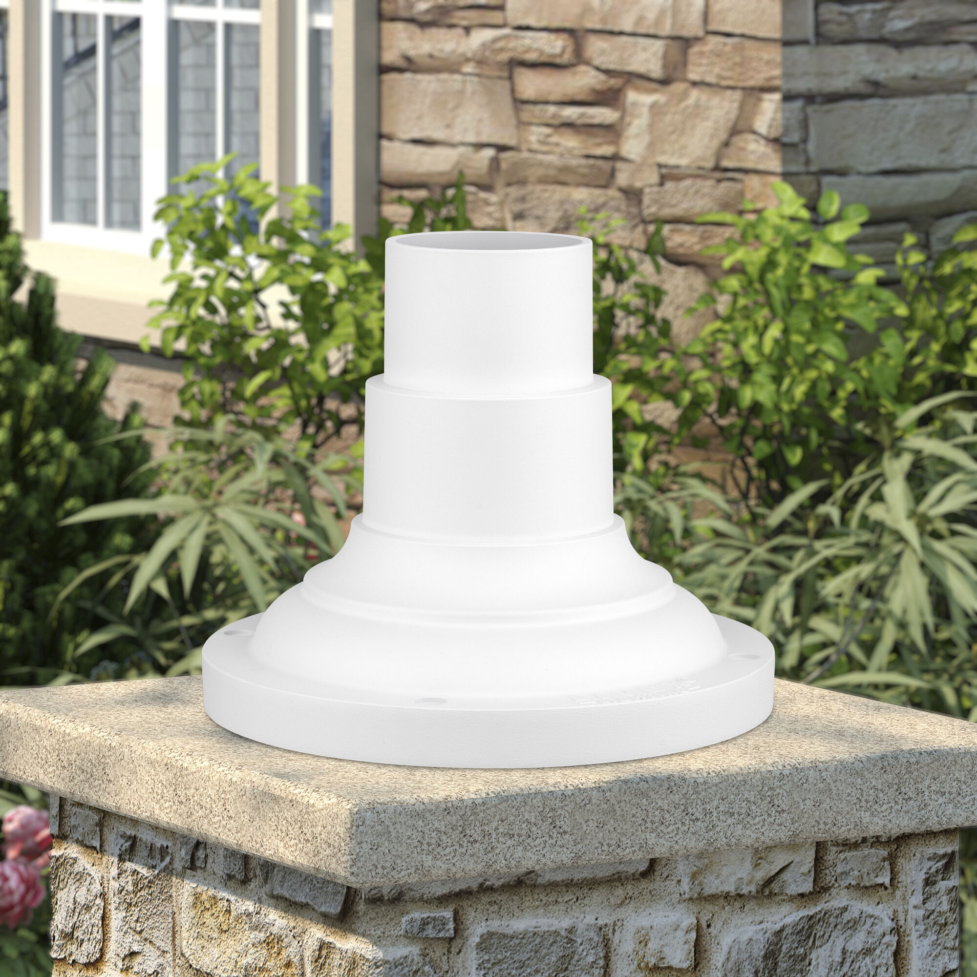 Allison 6.5 inch Textured White Pier Mount Adapter