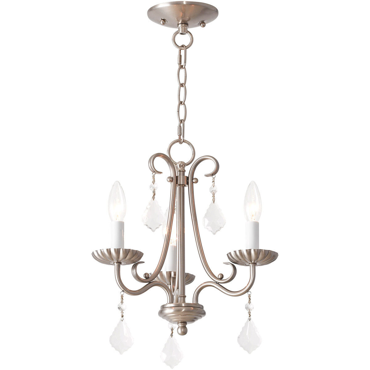 Daphne 3 Light 14 inch Brushed Nickel Mini Chandelier Ceiling Light
