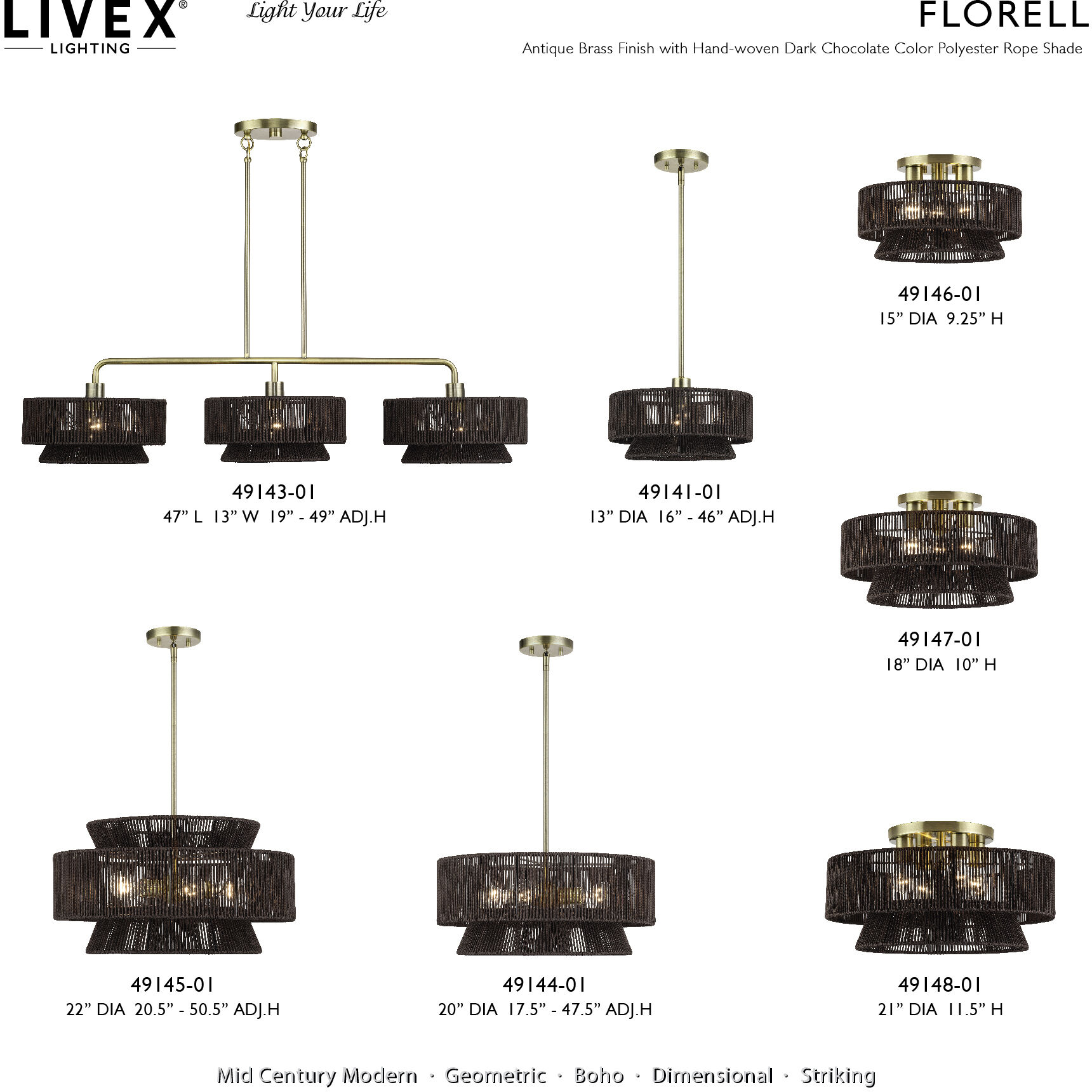Florell 1 Light 13 inch Antique Brass Pendant Ceiling Light