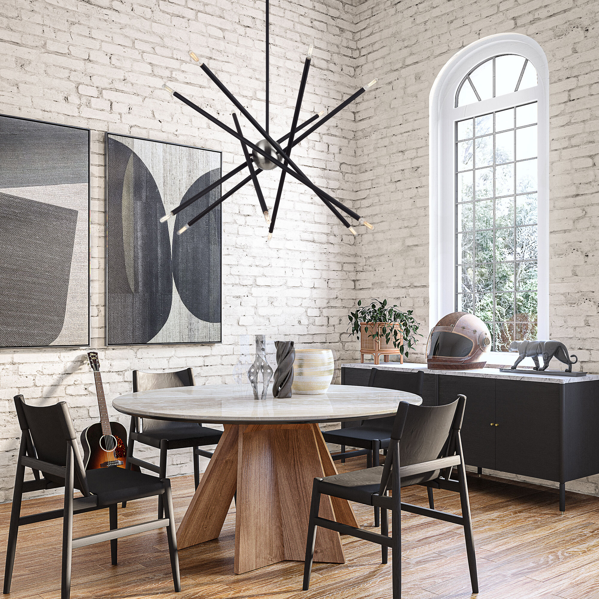 Soho 12 Light 36 inch Black Chandelier Ceiling Light