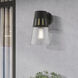 Covington 1 Light 7 inch Black with Soft Gold Finish Accents Outdoor Medium Wall Lantern Wall Light, Medium