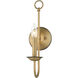 Estate 1 Light 5 inch Antique Gold Leaf Wall Sconce Wall Light, Single