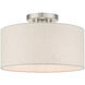 Meadow 1 Light 13 inch Brushed Nickel Semi Flush Ceiling Light