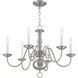 Williamsburgh 6 Light 24 inch Brushed Nickel Chandelier Ceiling Light