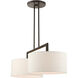 Meridian 2 Light 35 inch English Bronze Linear Chandelier Ceiling Light