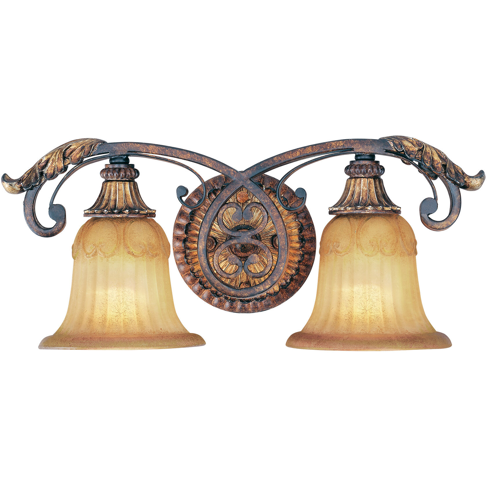 Villa Verona 2 Light 19 inch Verona Bronze with Aged Gold Leaf Accents Bath Vanity Wall Light