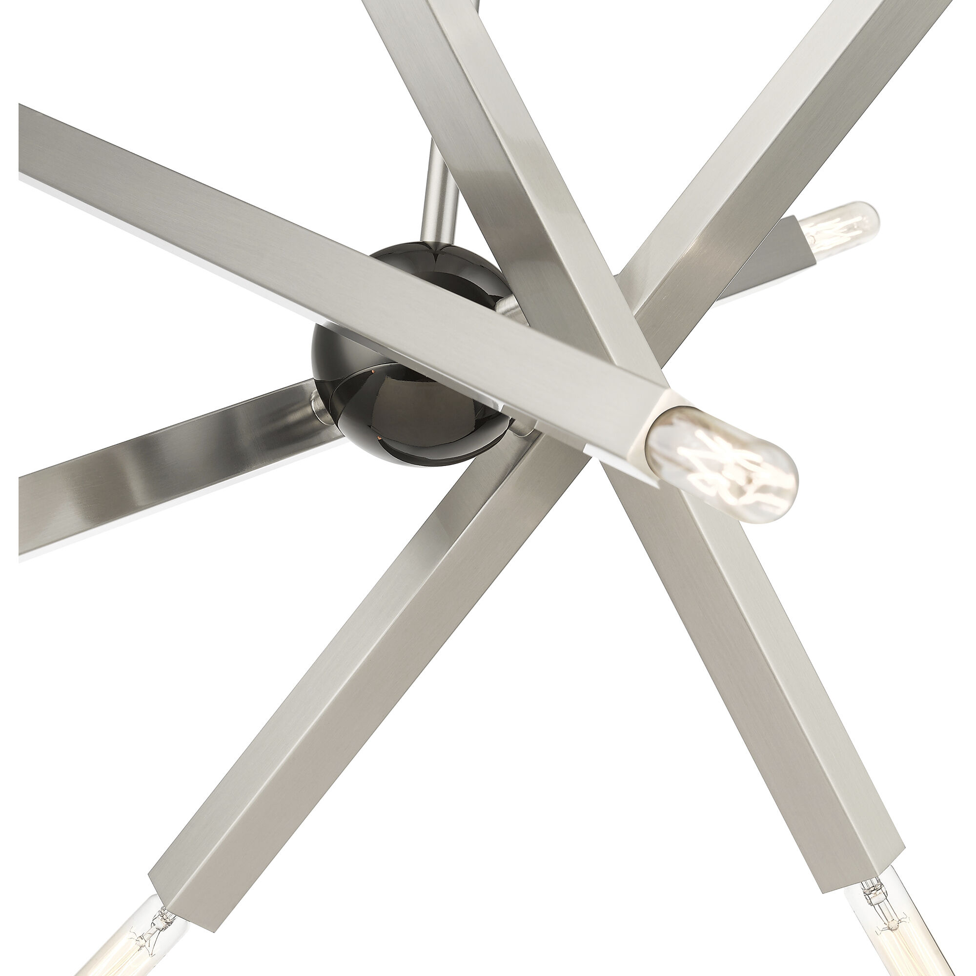 Monaco 8 Light 23 inch Brushed Nickel with Black Chrome Finish Accent Chandelier Ceiling Light