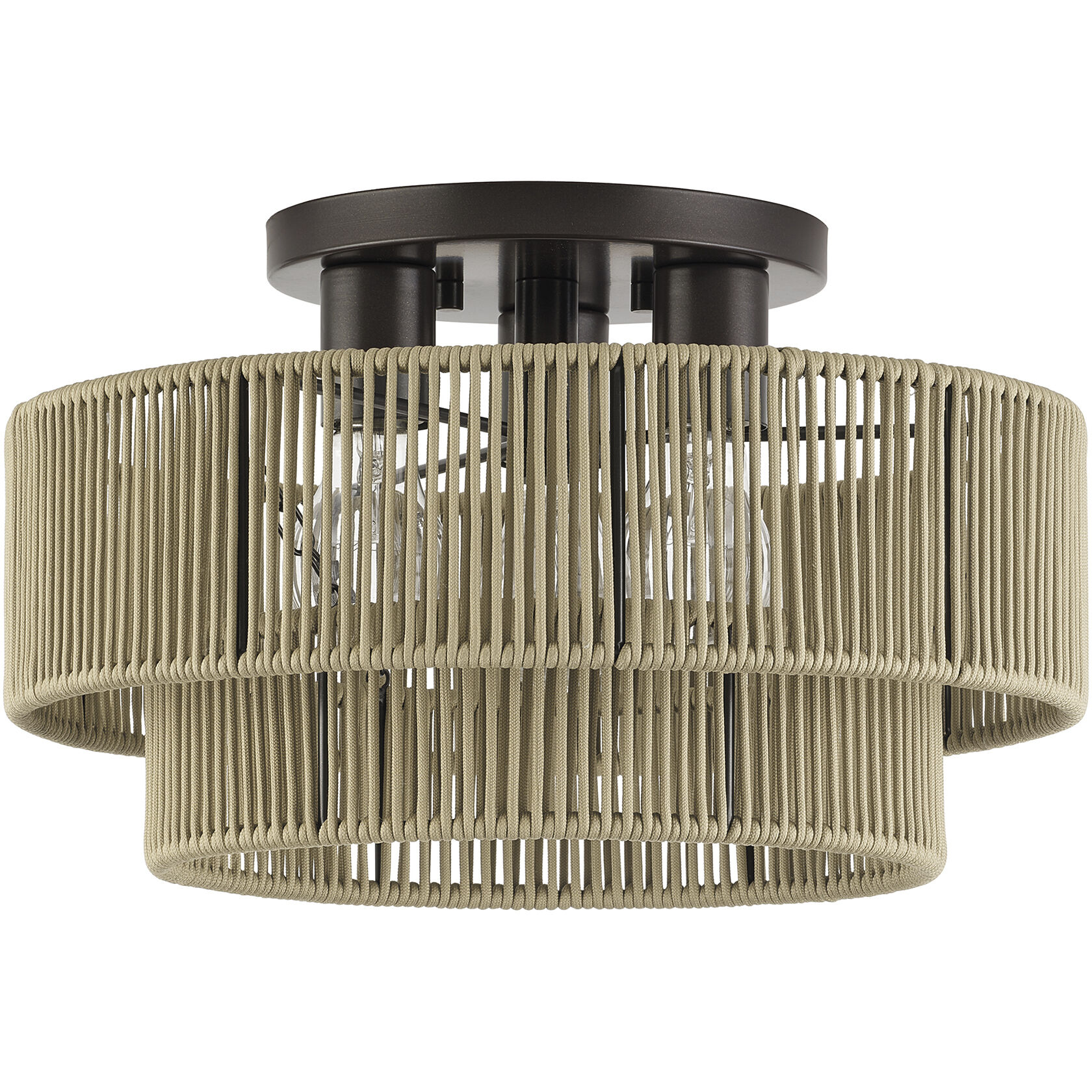 Acordia 3 Light 15 inch English Bronze Semi Flush Mount Ceiling Light, Large