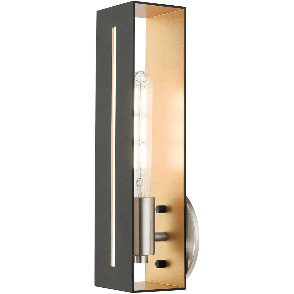 Soma 1 Light 5 inch Textured Black with Brushed Nickel Accents ADA ADA Single Sconce Wall Light