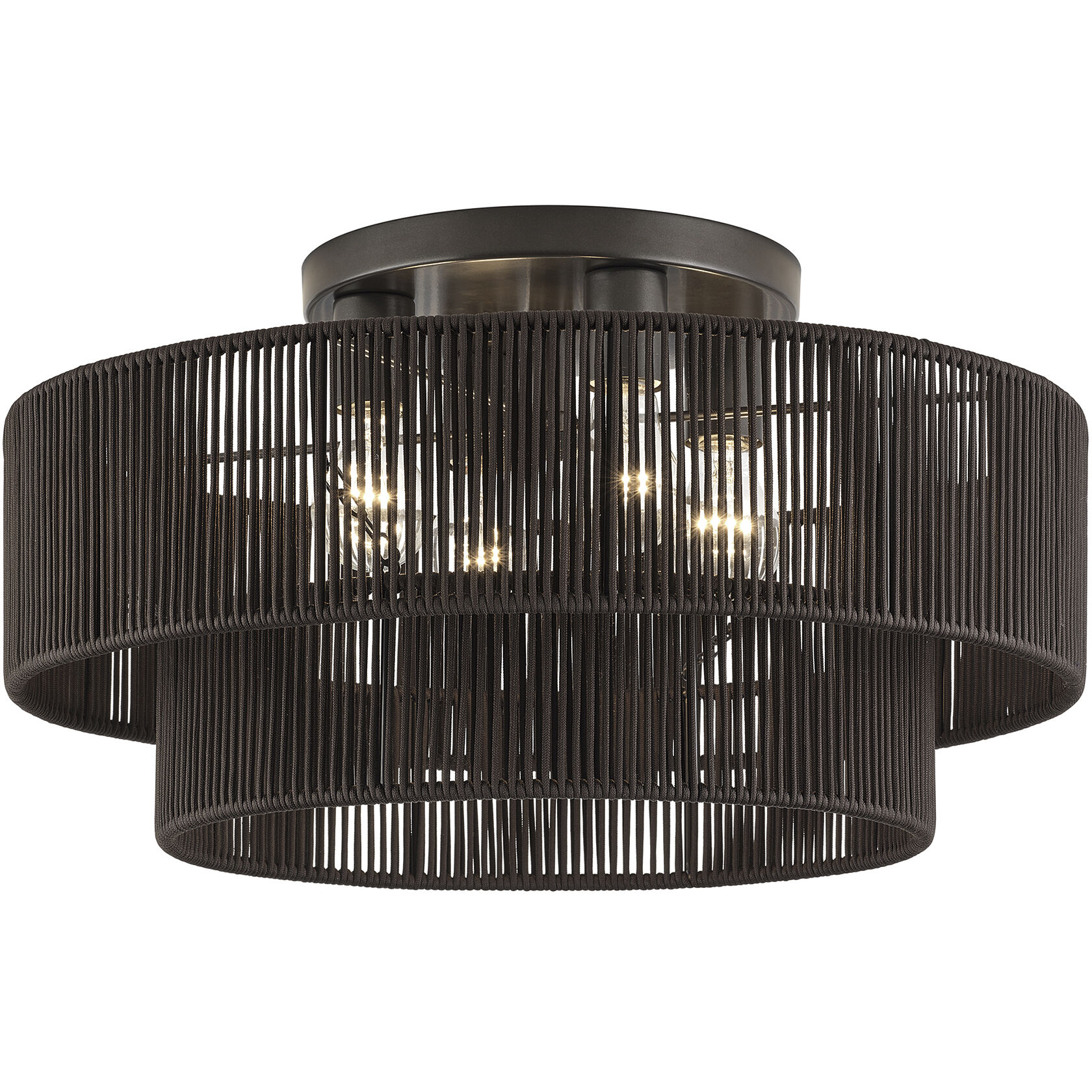 Acordia 4 Light 21 inch English Bronze Semi Flush Mount Ceiling Light, Extra Large