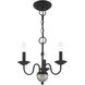 Windsor 3 Light 14 inch Black Mini Chandelier Ceiling Light