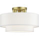 Manorwood 3 Light 15 inch Soft Gold Semi-Flush Ceiling Light