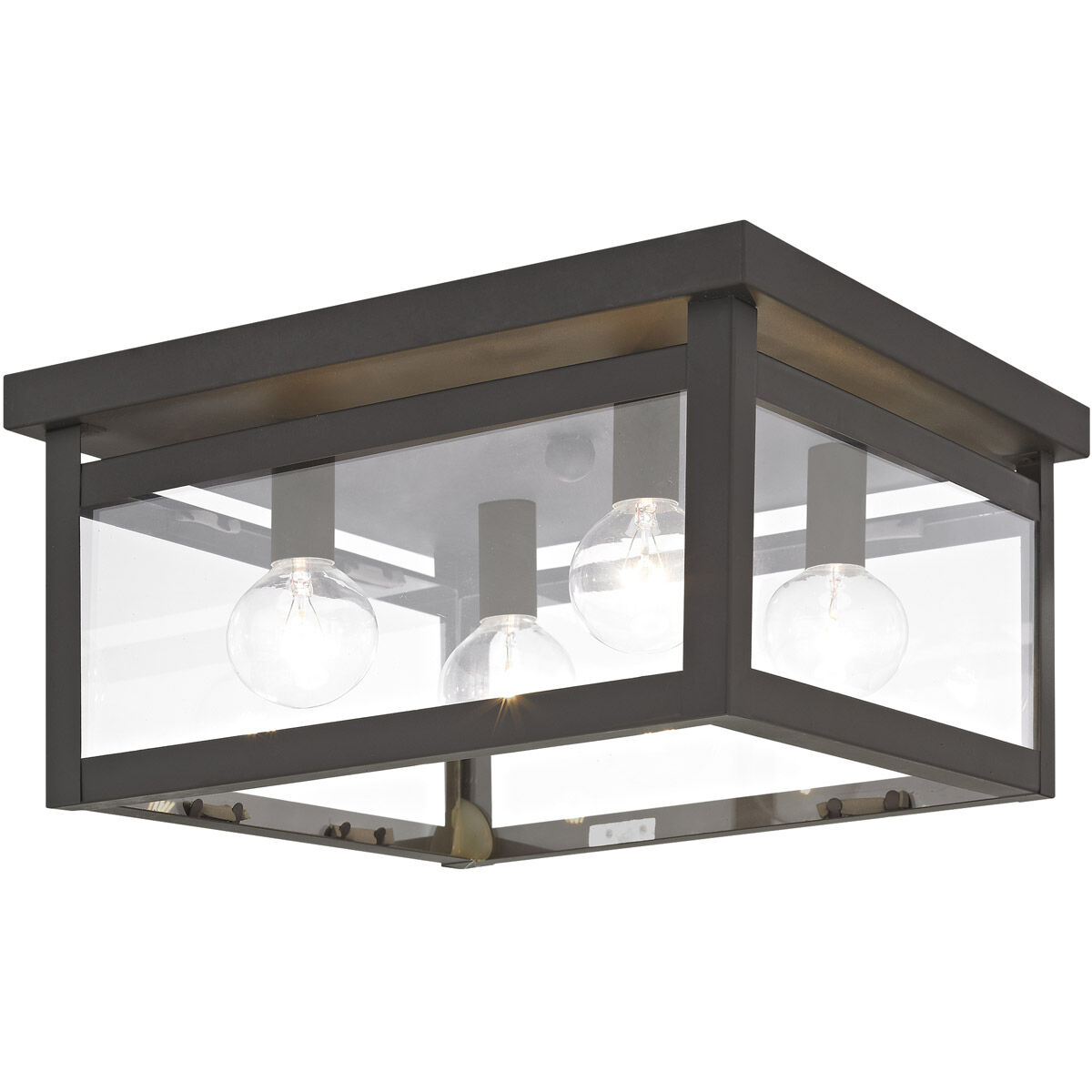 Milford 4 Light 11 inch Bronze Flush Mount Ceiling Light