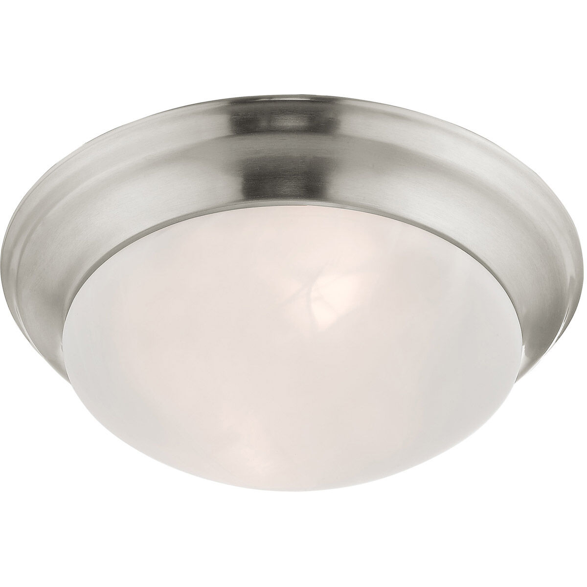 Omega 2 Light 14 inch Brushed Nickel Flush Mount Ceiling Light
