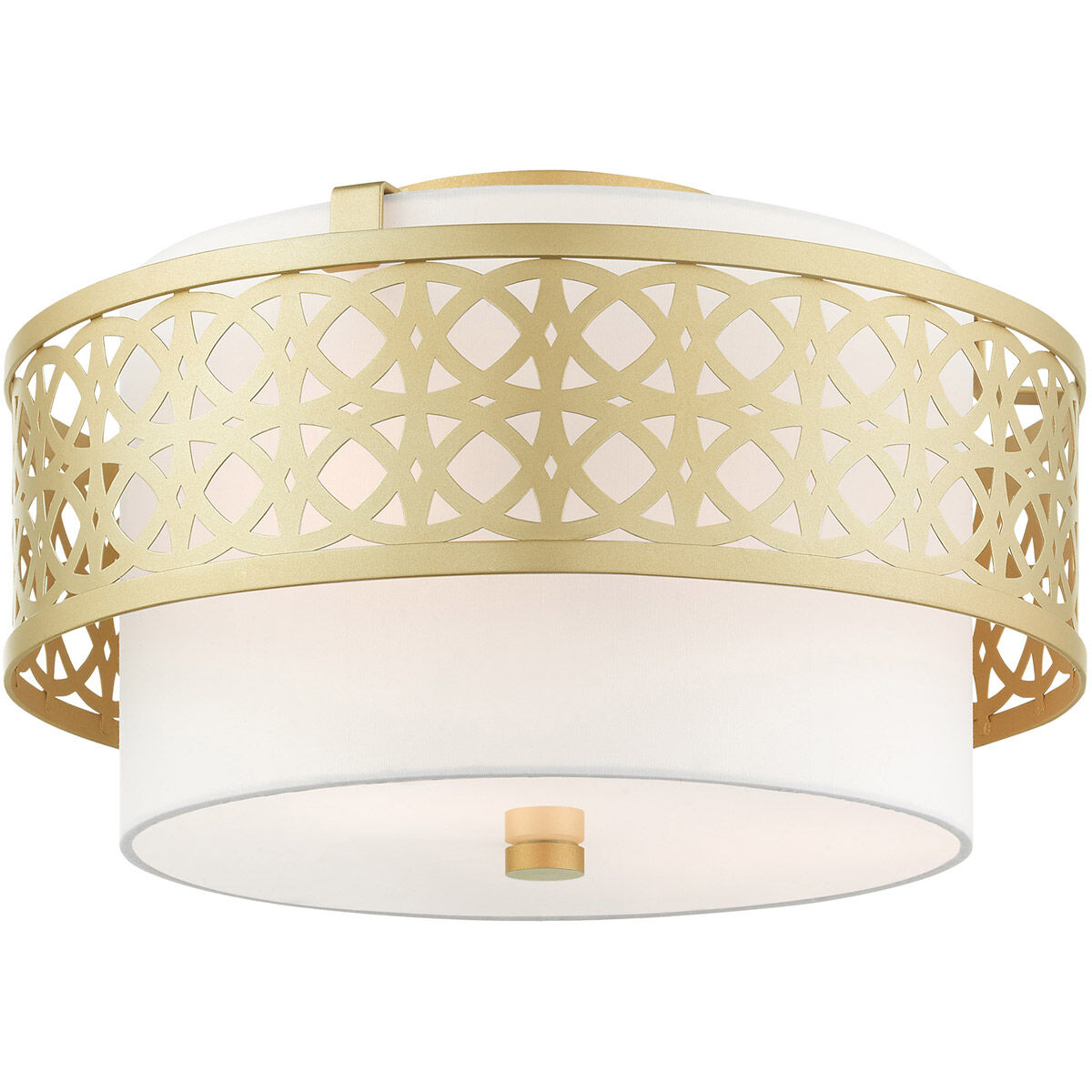 Calinda 3 Light 16 inch Soft Gold Semi Flush Ceiling Light