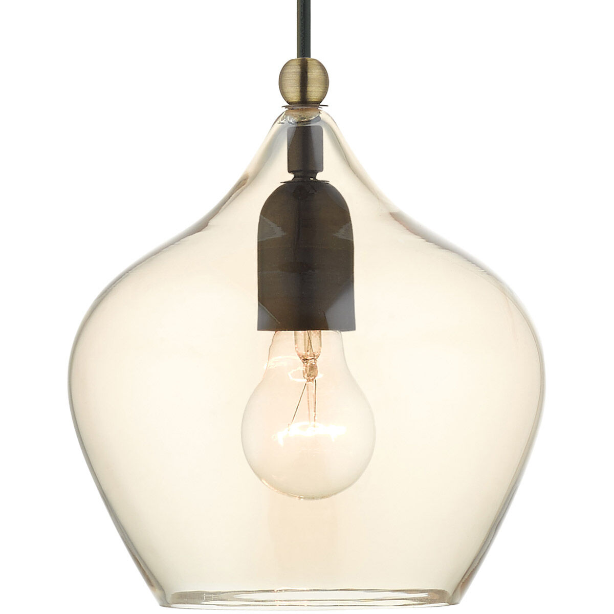 Pendants 1 Light 8 inch English Bronze with Antique Brass Accents Pendant Ceiling Light