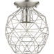 Geometrix 1 Light 8 inch Brushed Nickel Flush Mount Ceiling Light