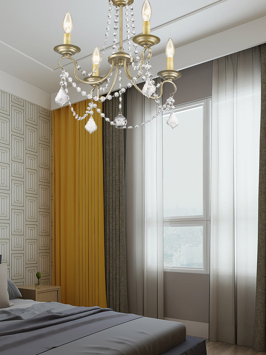 Pennington 4 Light 18 inch Hand Painted Antique Silver Leaf Convertible Mini Chandelier/Ceiling Mount Ceiling Light