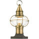 Newburyport 1 Light 15 inch Antique Brass Medium Outdoor Post Top Lantern