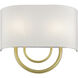 Stratton 2 Light 13 inch Soft Gold ADA Wall Sconce Wall Light