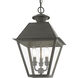 Wentworth 3 Light 12 inch Charcoal Outdoor Pendant Lantern, Large