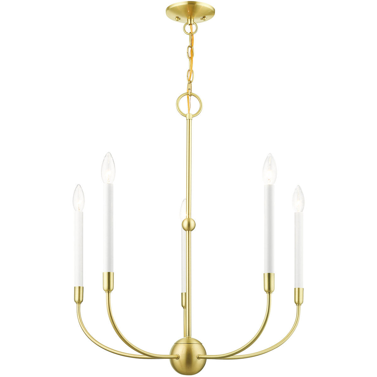Clairmont 5 Light 24 inch Satin Brass Chandelier Ceiling Light