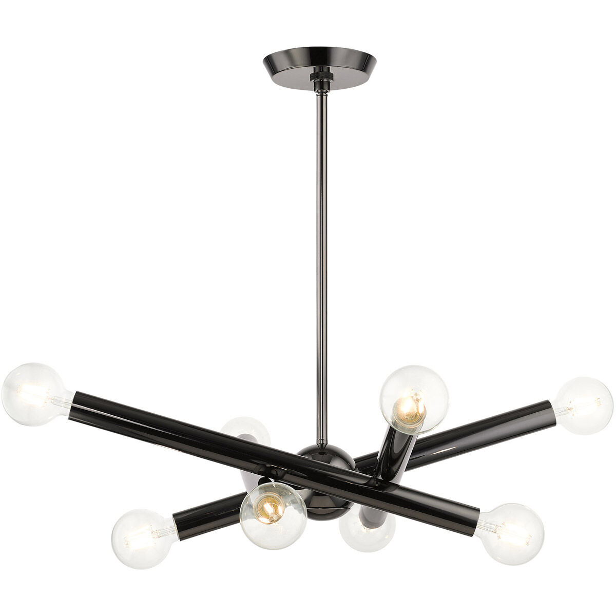 Stafford 8 Light 24 inch Black Chrome Chandelier Ceiling Light
