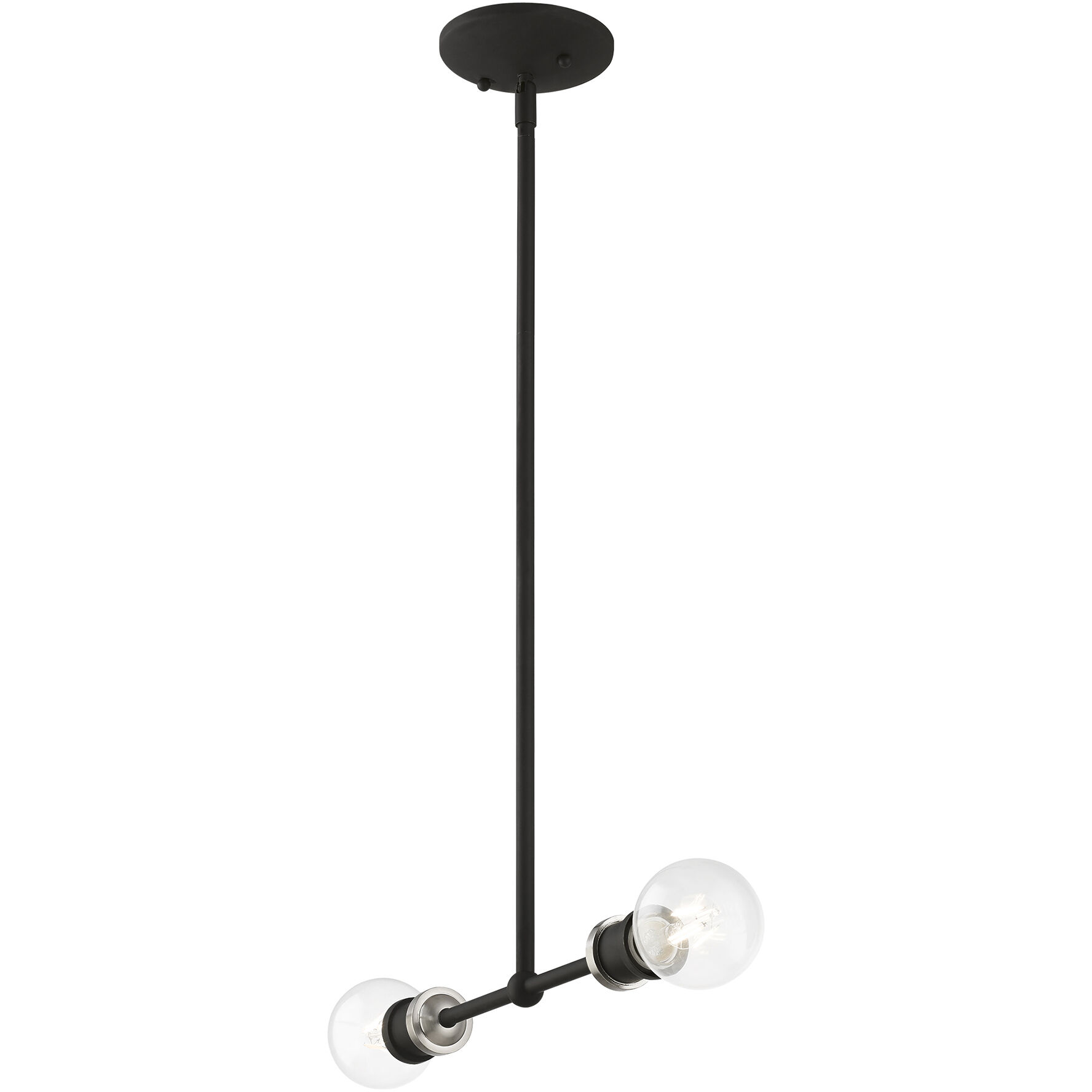 Lansdale 2 Light 14 inch Black with Brushed Nickel Accents Linear Chandelier Ceiling Light