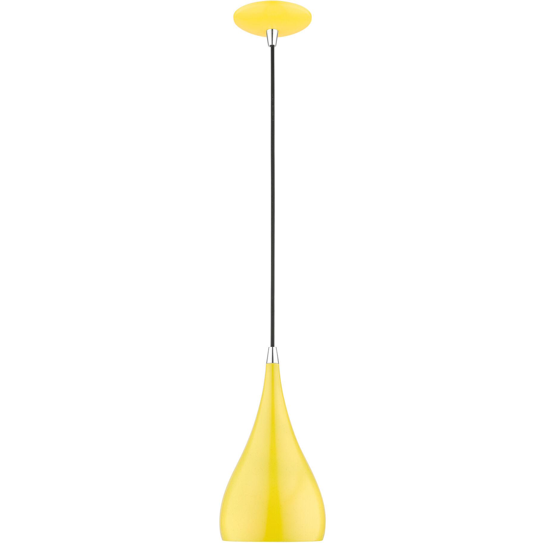 Amador 1 Light 6.25 inch Shiny Yellow with Polished Chrome Accents Mini Pendant Ceiling Light