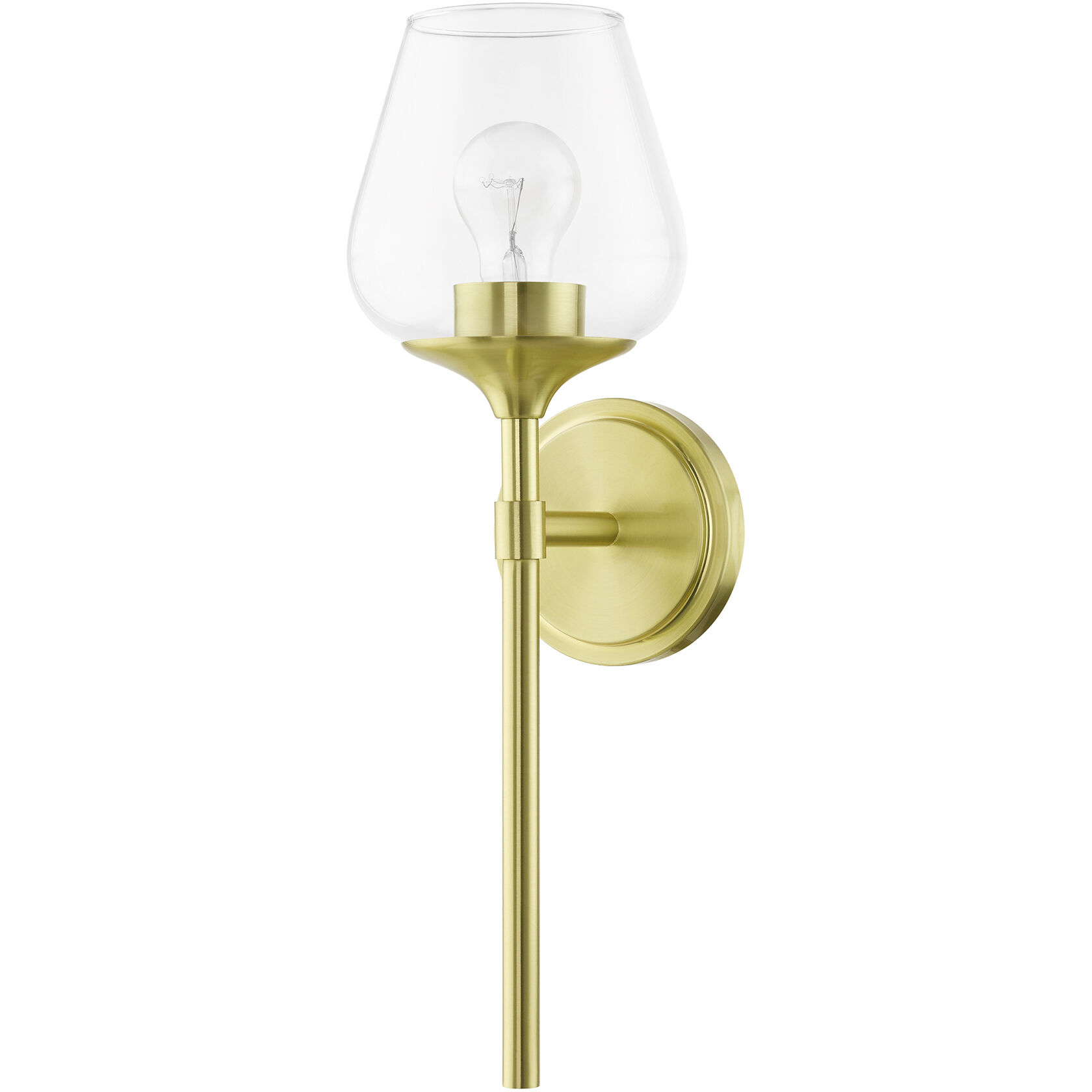 Willow 1 Light 6 inch Satin Brass Vanity Sconce Wall Light