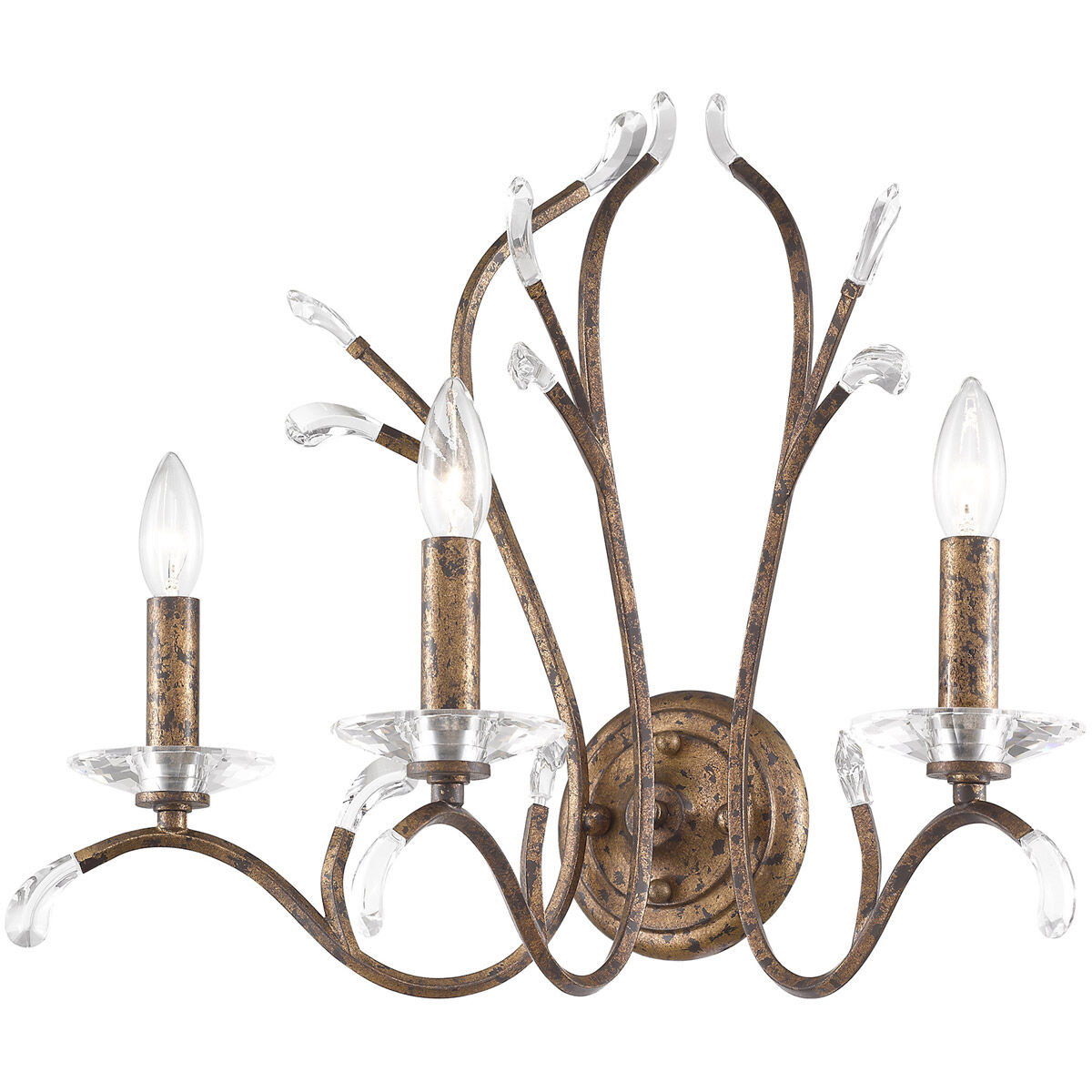 Serafina 3 Light 19.75 inch Hand Applied Venetian Golden Bronze Wall Sconce Wall Light