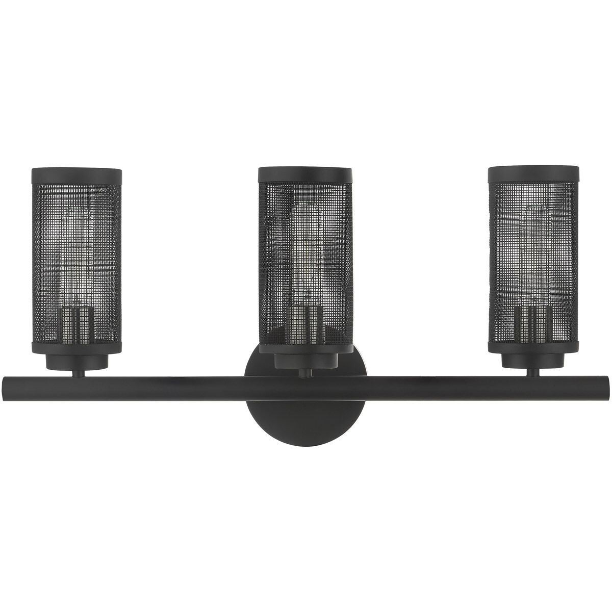 Industro 3 Light 24 inch Black with Brushed Nickel Accents Vanity Sconce Wall Light