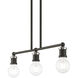 Lansdale 3 Light 24 inch Black with Brushed Nickel Accents Linear Chandelier Ceiling Light