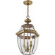 Monterey 3 Light 13 inch Antique Brass Outdoor Pendant Lantern