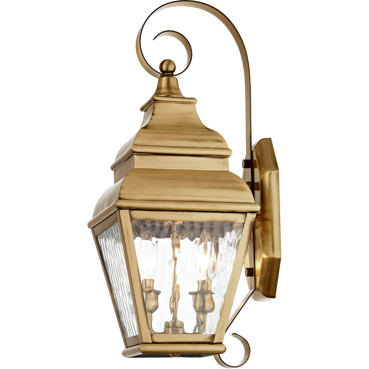 Exeter 2 Light 22 inch Antique Brass Outdoor Wall Lantern