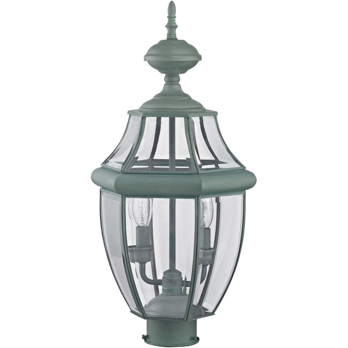Monterey 2 Light 22 inch Verdigris Outdoor Post Top Lantern