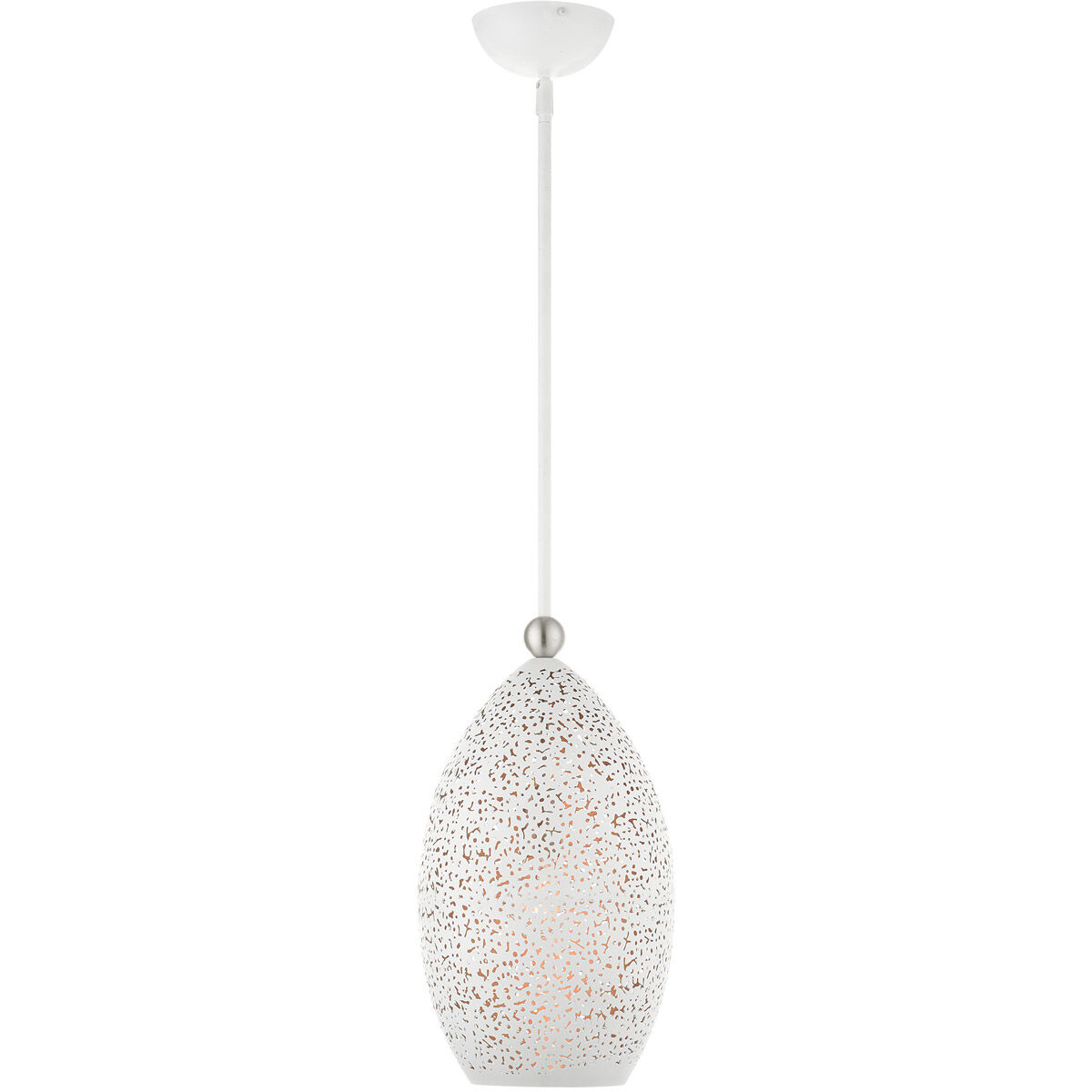 Charlton 1 Light 9 inch White with Brushed Nickel Accents Pendant Ceiling Light