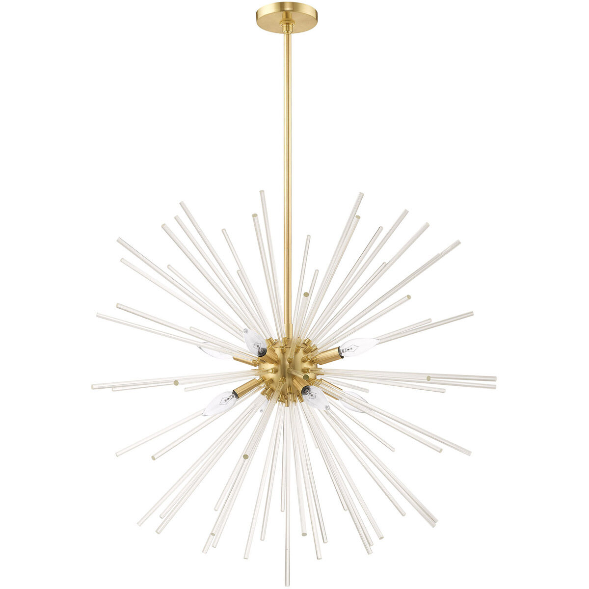 Utopia 8 Light 34 inch Satin Brass Pendant Chandelier Ceiling Light