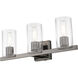 Clarion 3 Light 22.5 inch Black Chrome Vanity Sconce Wall Light