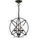 Aria 3 Light 16 inch Black Convertible Chandelier / Semi Flush Ceiling Light