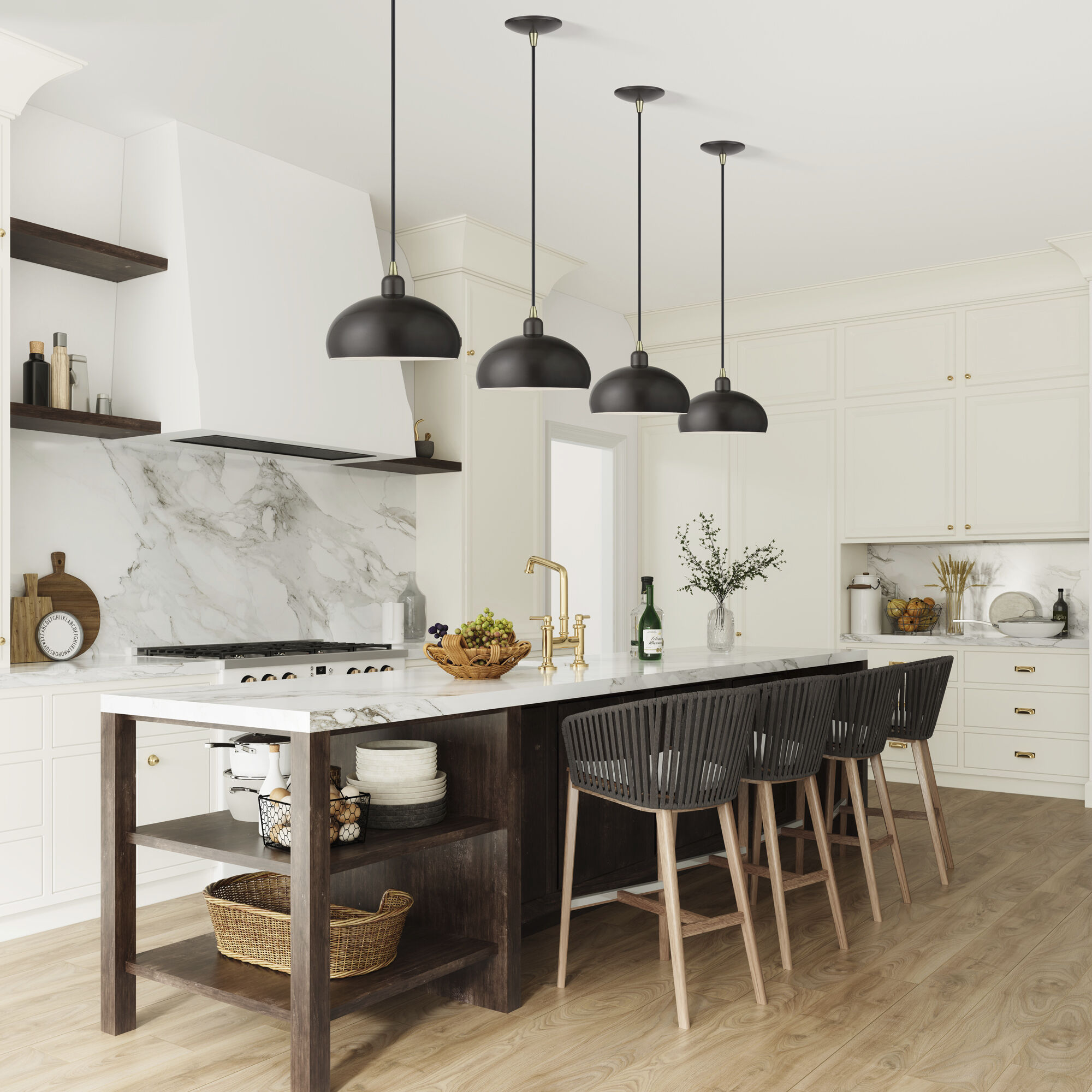 Domma 1 Light 10 inch English Bronze with Antique Brass Accents Pendant Ceiling Light