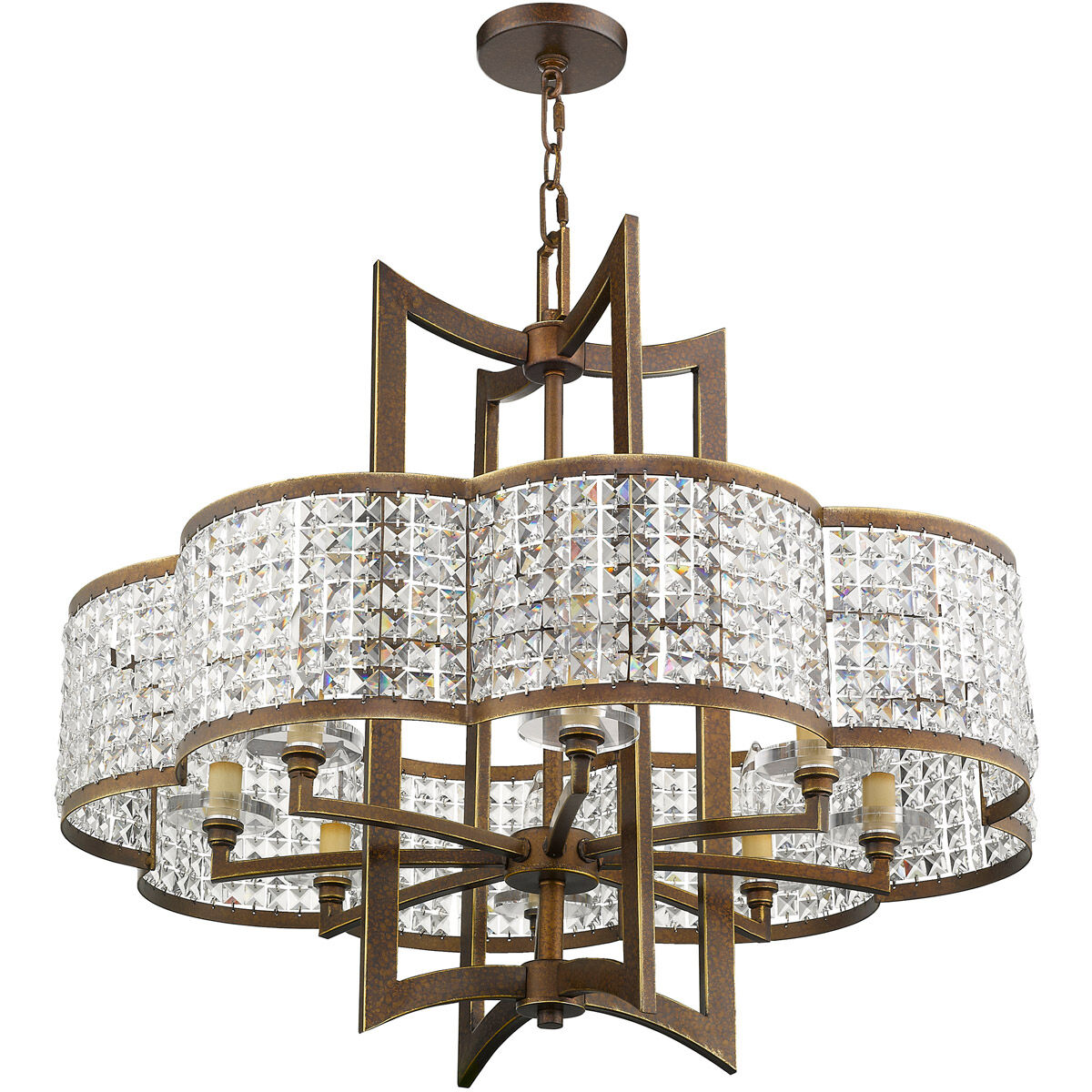 Grammercy 8 Light 30 inch Hand Painted Palacial Bronze Chandelier Ceiling Light