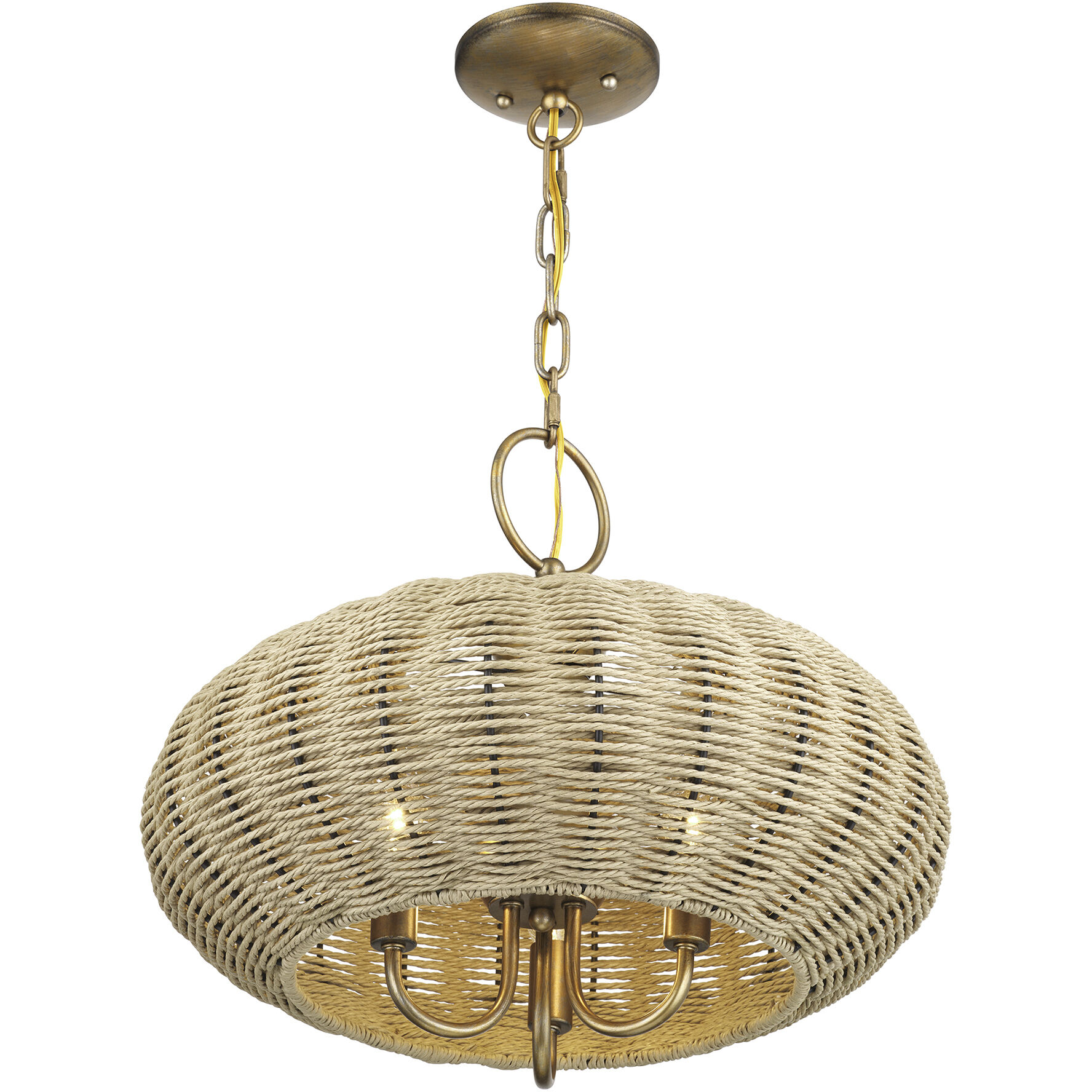 Summervine 3 Light 18 inch Antique Gold Leaf Pendant Chandelier Ceiling Light