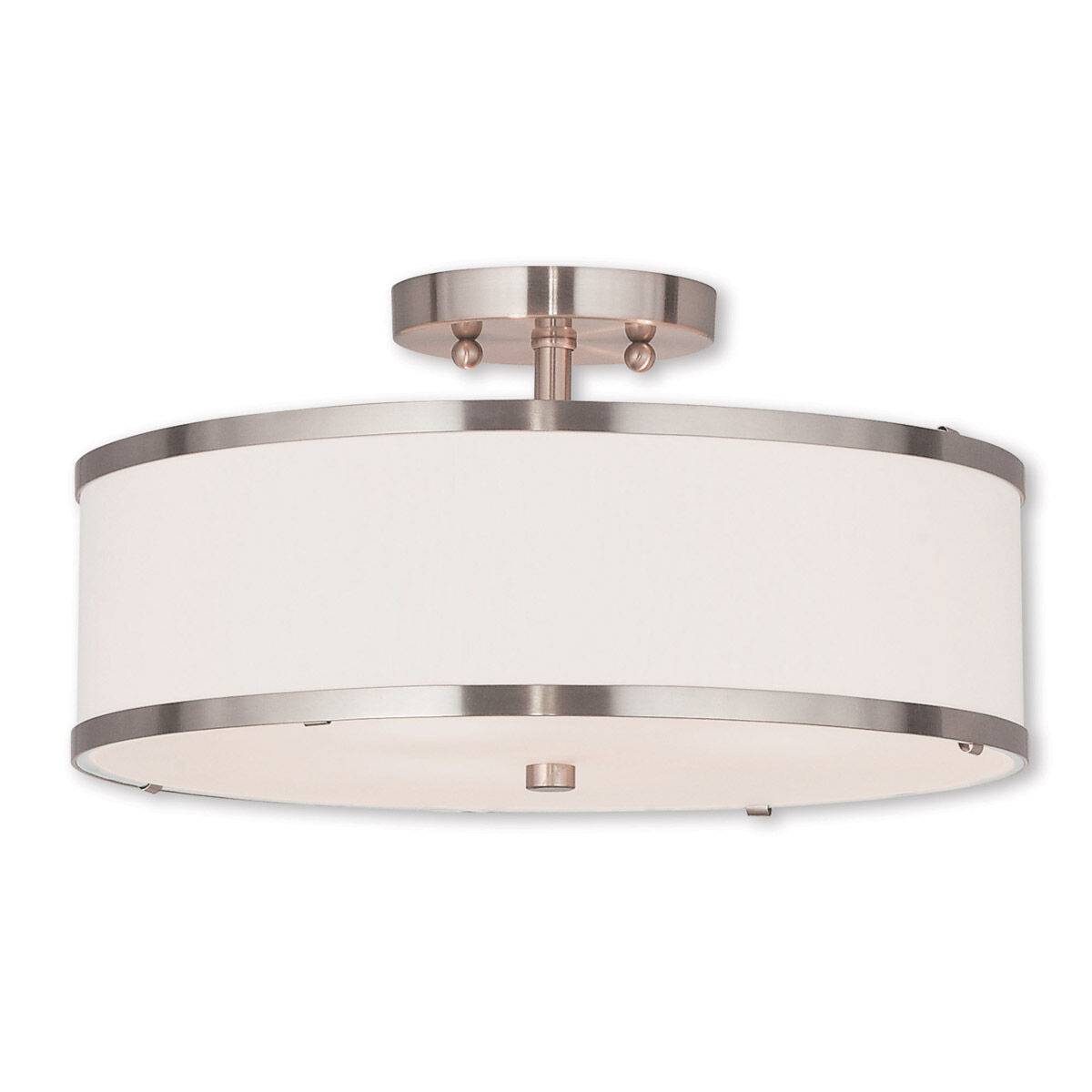 Park Ridge 3 Light 15 inch Brushed Nickel Semi-Flush Mount Ceiling Light
