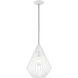 Geometric 1 Light 12 inch White Mini Pendant Ceiling Light