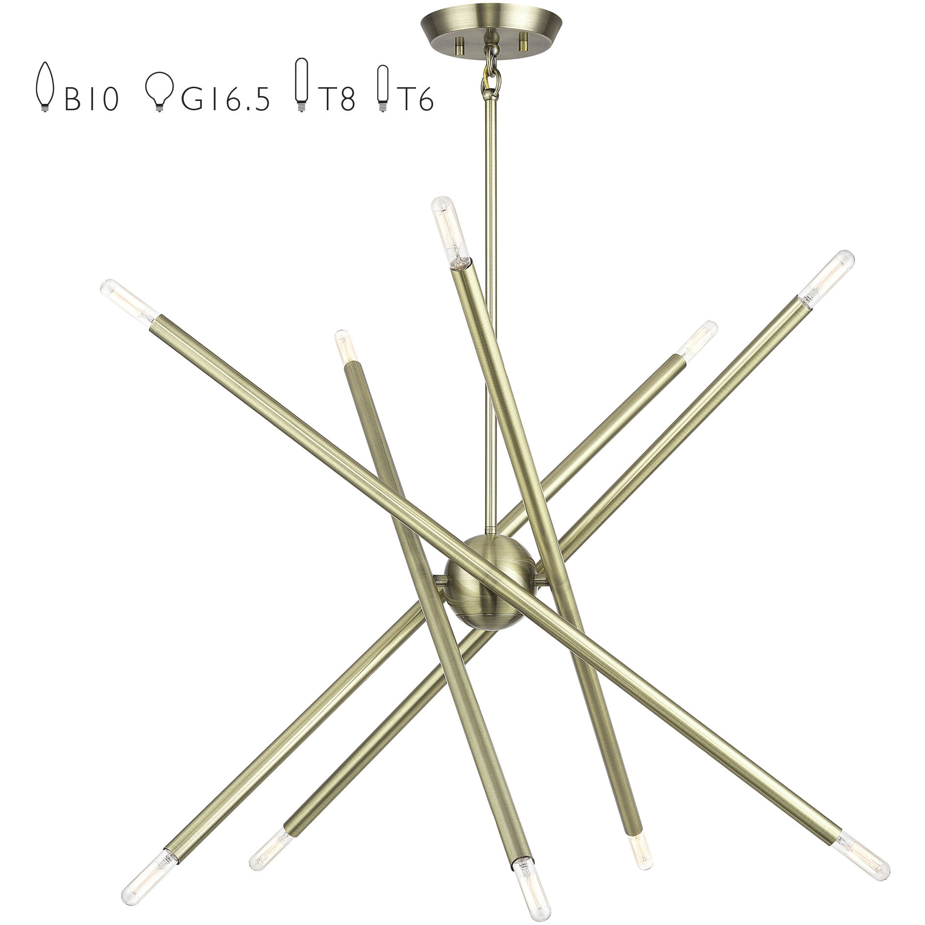 Soho 10 Light 28 inch Antique Brass Chandelier Ceiling Light